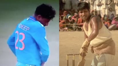  കുല്‍ദീപ് യാദവിനെ ലഗാനിലെ കച്‌രയോട് ഉപമിച്ച് സൂര്യകുമാര്‍ യാദവ്, നിര്‍ത്തിപ്പൊരിച്ച് ആരാധകര്‍-വീഡിയോ