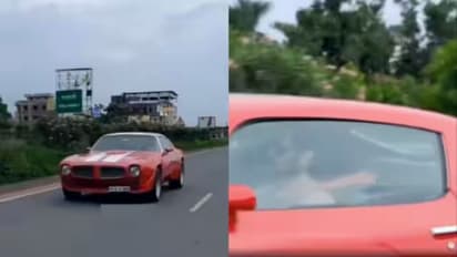 சீட் பெல்ட் அணிந்து 1973 ஆம் ஆண்டுகளில் வந்த காரை ஓட்டிச் சென்ற தோனி: வைரலாகும் வீடியோ!