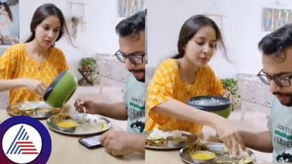ಗಂಡನಿಗಾಗಿ ತನ್ನ ತಟ್ಟೆಯ ಊಟವನ್ನೂ ಕೊಡೋ ಹೆಂಡ್ತಿ, ವಿಡಿಯೋ ವೈರಲ್; ನೆಟ್ಟಿಗರು ಗರಂ