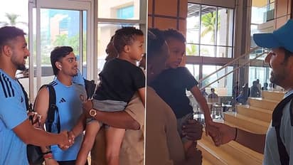 Indian players heartwarming encounter with Dwayne Bravo and his son ahead of decisive 3rd ODI (Watch)