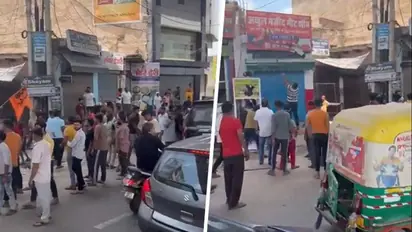 WATCH: Day after Nuh clashes, mob vandalise shops in Gurugram's Badshahpur amid 'Jai Shri Ram' chants