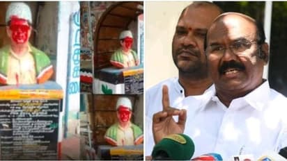 எம்ஜிஆர் சிலை மீது பெயிண்ட் ஊற்றிய நபர்களை கைது செய்யலைனா பெரிய அளவில் போராட்டம்- ஜெயக்குமார் எச்சரிக்கை