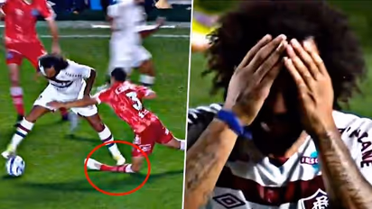 Copa Libertadores: Marcelo in tears after tackle breaks Luciano Sanchez's leg into two (WATCH)
