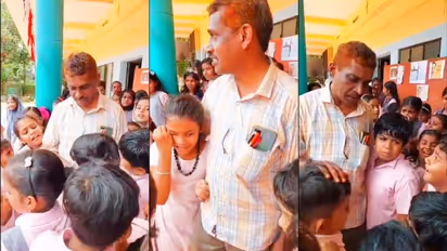 'Don't go, Sir...' school children give emotional farewell to their beloved teacher; WATCH