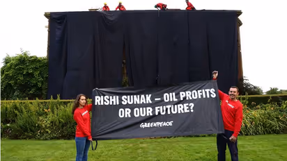 WATCH: UK PM Rishi Sunak's home cloaked in black by environmental activists