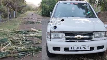 കാർ കൊമ്പിൽ കോർത്ത് ഉയർത്തി ഒറ്റയാൻ; ബോണറ്റ് തകര്ത്തു, നടുക്കം മാറാതെ മയിലാത്തയും പേരക്കുട്ടികളും