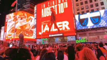 அலப்பற கிளப்புறோம்.. நியூயார்க் நகர Times Squareல் மின்னும் ஜெயிலர் - வேற லெவலில் கொண்டாடும் ரசிகர்கள்!