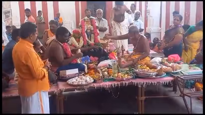 ஆடி திருவிழாவை முன்னிட்டு தேனி சுயம்பு சனீஸ்வர பெருமாளுக்கு திருக்கல்யாண வைபவம்