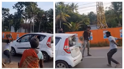 മത്സരയോട്ടത്തിനിടെ കാറുകൾ തമ്മിലുരസി, ചില്ല് തക‍ർത്ത് യാത്രക്കാരൻ; തിരഞ്ഞ് പൊലീസ്