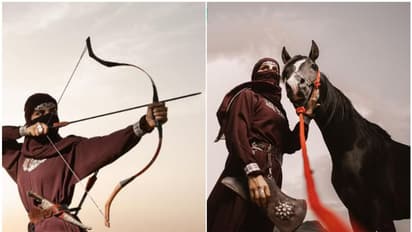 കുതിരപ്പുറത്ത് കുതിച്ച് അറേബ്യൻ സുന്ദരി നൂറ അൽ ജാബർ; പൈതൃക കലകളിലെ കരുത്തിന്റെ പെൺ മുഖം