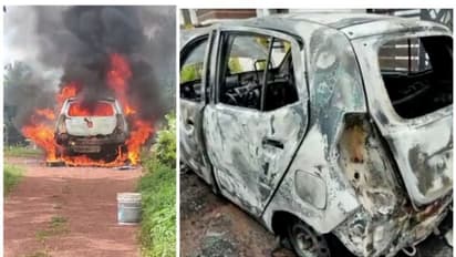 ഓടിക്കൊണ്ടിരുന്ന കാർ വലിയ ശബ്ദത്തോടെ തീപിടിച്ചു; പൂർണമായി കത്തിനശിച്ചു; വാകത്താനം സ്വദേശിക്ക് ഗുരുതര പരിക്ക്
