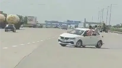 WATCH: Dangerous car stunt on Delhi-Meerut Expressway goes viral, police promises action
