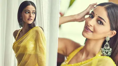 Ananya Panday looks like sunflower in yellow saree; Sara Ali Khan, Suhana Khan react