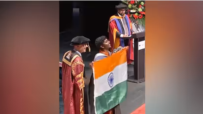 WATCH: Student's unfurling of Indian Flag at graduation ceremony abroad gives internet users goosebumps