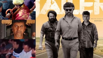 നിറഞ്ഞ സദസിൽ 'ജയിലർ' കണ്ട് ശിവാണ്ണൻ; കാല് തൊട്ടുതൊഴുതും പൊന്നാട അണിയിപ്പിച്ചും ആരാധകർ