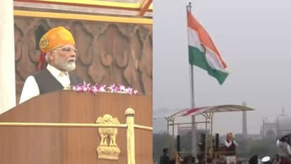 ರಾಜ್‌ಘಾಟ್‌ನಲ್ಲಿ ಗಾಂಧಿ ಪ್ರತಿಮೆಗೆ ವಂದಿಸಿ ಕೆಂಪುಕೋಟೆಯಲ್ಲಿ ಧ್ವಜಾರೋಹಣ ಮಾಡಿದ ಪ್ರಧಾನಿ