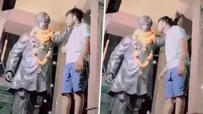 WATCH: UP man arrested for tampering with Bhagat Singh's statue in Bulandshahr; video goes viral