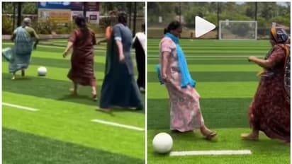 മലപ്പുറത്ത് സാരിയിലും നൈറ്റിയിലും ഫുട്ബോള് കളിച്ച് വീട്ടമ്മമാര്; കാല്പ്പന്തുകളിയുടെ ഫീല് അനുഭവിച്ചറിയണം!