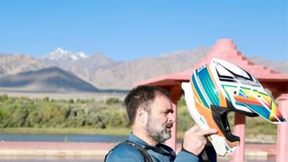 Rahul Gandhi's bike ride to Ladakh's Pangong lake (PHOTOS)