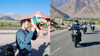 കെടിഎം അഡ്വഞ്ചർ ഓടിച്ച് ലഡാക്കിലെത്തി രാഹുല്, യാത്ര രാജീവ് ഗാന്ധിയുടെ പിറന്നാള് ആഘോഷത്തിന്