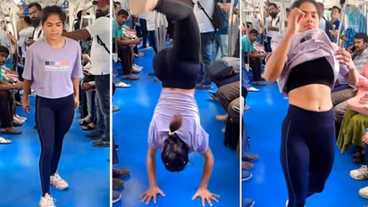 Viral video: Woman does somersault in Bengaluru metro coach, netizens react