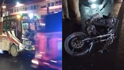 திண்டுக்கலில் வேன், கார், பைக் அடுத்தடுத்து மோதி விபத்து; 2 பேர் படுகாயம்