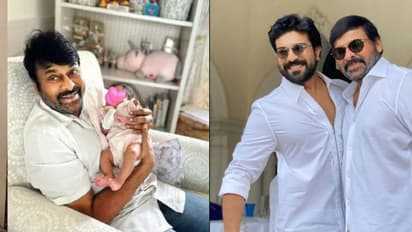 தாத்தா சிரஞ்சீவிக்கு... பிறந்த சில மாதத்தில் பார்த் டே வாழ்த்து கூறிய மெகா பிரின்சஸ்! வைரலாகும் போட்டோ!