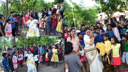 'പൂവിളി പൂവിളി പൊന്നോണമായി...'; കുട്ടികളോടൊപ്പം ഊഞ്ഞാലാടിയും പാട്ടുപാടിയും മന്ത്രി