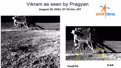 'Smile, please': Chandrayaan-3's Pragyan rover snaps picture of Vikram Lander; see pics