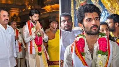 Kushi star Vijay Deverakonda visits Yadadri Temple to seek blessings; pics go viral