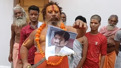 Sanatana Dharma row: UP saint announces 10 cr reward for 'beheading' Udhayanidhi Stalin; burns poster (WATCH)