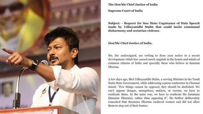 'ಉದಯನಿಧಿ ವಿರುದ್ಧ ದ್ವೇಷಭಾಷಣ ಕೇಸ್‌ ಯಾಕಿಲ್ಲ' ಸಿಜೆಐಗೆ ಪತ್ರ ಬರೆದ ಭಾರತದ 262 ಗಣ್ಯ ವ್ಯಕ್ತಿಗಳು!