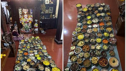 கிருஷ்ண ஜெயந்திக்கு 88 வகையான பலகாரங்கள் செய்து அசத்திய மங்களூரு பெண்மணி!