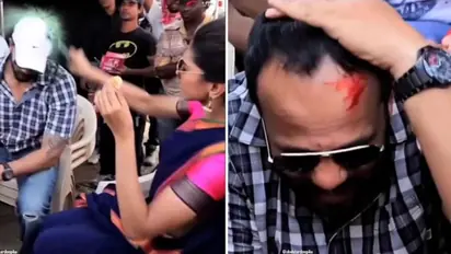 Shah Rukh Khan, Deepika Padukone smashes bottle on Rohit Shetty's head; watch viral video