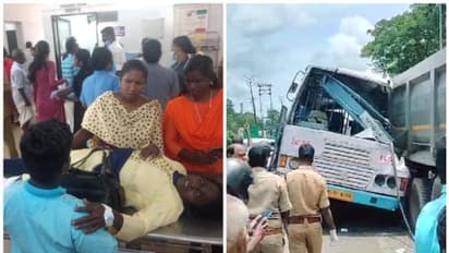 നിര്ത്തിയിട്ടിരുന്ന ലോറിക്ക് പിന്നിലേക്ക് കെഎസ്ആർടിസി ബസ് ഇടിച്ചുകയറി, നിരവധി പേർക്ക് പരിക്ക്