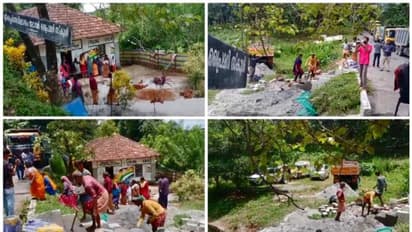 സ്കൂൾ മുറ്റത്തേക്ക് ടിപ്പർ ലോറി മറിഞ്ഞു; കുട്ടികളെത്തുന്നതിന് മുൻപായതിനാൽ ഒഴിവായത് വൻദുരന്തം!