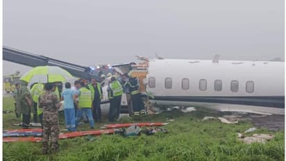 കനത്ത മഴയില്‍ ലാന്റ് ചെയ്യാന്‍ ശ്രമിക്കുന്നതിനിടെ വിമാനം ഇടിച്ചിറങ്ങി; എട്ട് പേര്‍ക്ക് പരിക്ക്