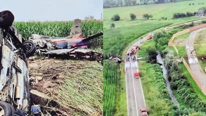 തീഗോളമായി യുദ്ധവിമാനം, തകര്ന്നുവീണത് കാറിനുമുകളിലേക്ക്, അഞ്ചുവയസുകാരിക്ക് ദാരുണാന്ത്യം