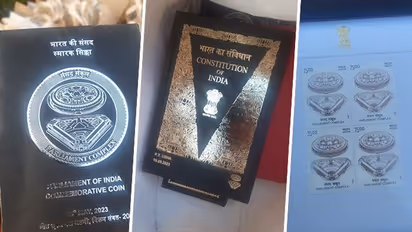 Hampers with Indian Constitution, commemorative coin, stamp and more await MPs in new Parliament - WATCH