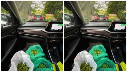 ട്രാഫിക് ബ്ലോക്കിൽ കുടുങ്ങിയപ്പോള് സമയം കളയാതെ പച്ചക്കറി ഒരുക്കുന്ന വീട്ടമ്മ; ഏറ്റെടുത്ത് നെറ്റിസണ്സ്