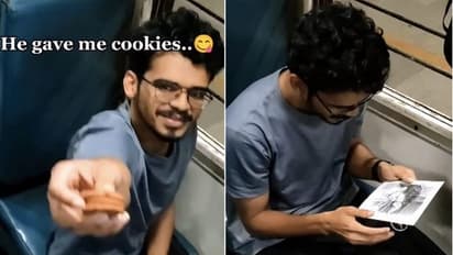 Heartwarming train exchange! Man's cookie gesture to artist leads to unexpected response - WATCH