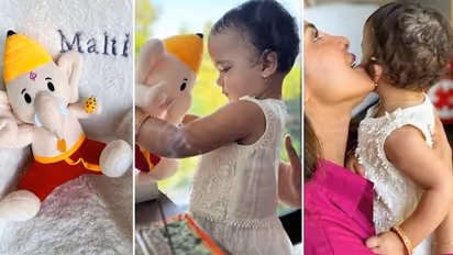 Priyanka Chopra celebrates festival at her home; daughter Malti plays with toy Ganpati (Photos)