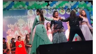 ఎంత బరితెగింపు... వినాయకుడి ముందే అమ్మాయిల రికార్డింగ్ డాన్సులు (వీడియో)