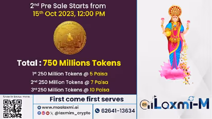 Record-breaking Laxmi-M Coins Pre-Sale surpasses 1 Billion token, second sale starts 15th October