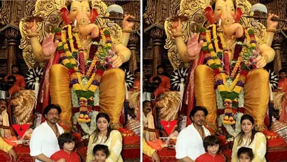 Ganesh Chaturthi 2023: Shah Rukh Khan, AbRam Khan visits Lal Baugcha Raja; seeks divine blessings
