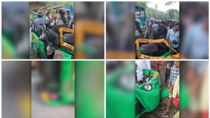 സ്കൂൾ ബസും ഓട്ടോറിക്ഷയും കൂട്ടിയിടിച്ച് അപകടം; നിശ്ശേഷം തകര്‍ന്ന് ഓട്ടോ, 5 പേർ മരിച്ചു