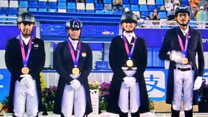WATCH: Victory lap 41 years in the making as India bags equestrian gold at Asian Games 2023