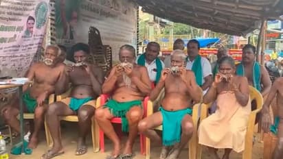 ಬಾಯಲ್ಲಿ ಸತ್ತ ಇಲಿ ಹಿಡಿದು ತಮಿಳನಾಡು ರೈತರ ಪ್ರತಿಭಟನೆ: ಕರ್ನಾಟಕ ಕಾವೇರಿ ನೀರು ಹೆಚ್ಚು ಬಿಡುವಂತೆ ಆಗ್ರಹ!