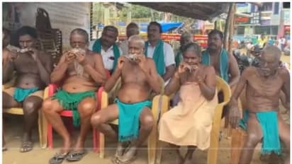 കാവേരി നദി ജല തർക്കം; ചത്ത എലികളെ കടിച്ചുപിടിച്ച് തമിഴ്നാട്ടിൽ കർഷക പ്രതിഷേധം