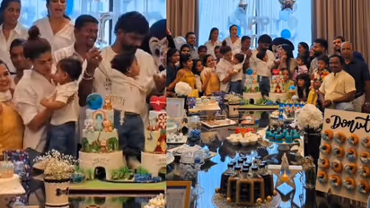 இதவச்சு ஒரு பேக்கரியே ஆரம்பிக்கலாமே! மகன்களின் பிறந்தநாளுக்கு மலைபோல் கேக்கை குவித்து வைத்த நயன்தாரா - video